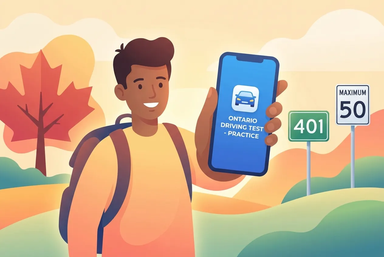 Newcomer learning Ontario driving rules